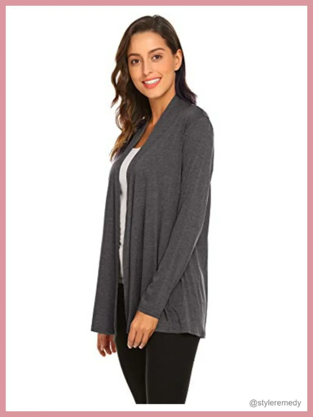 Lightweight Long Sleeve Cardigan Soft Drape Open Front Fall Dusters